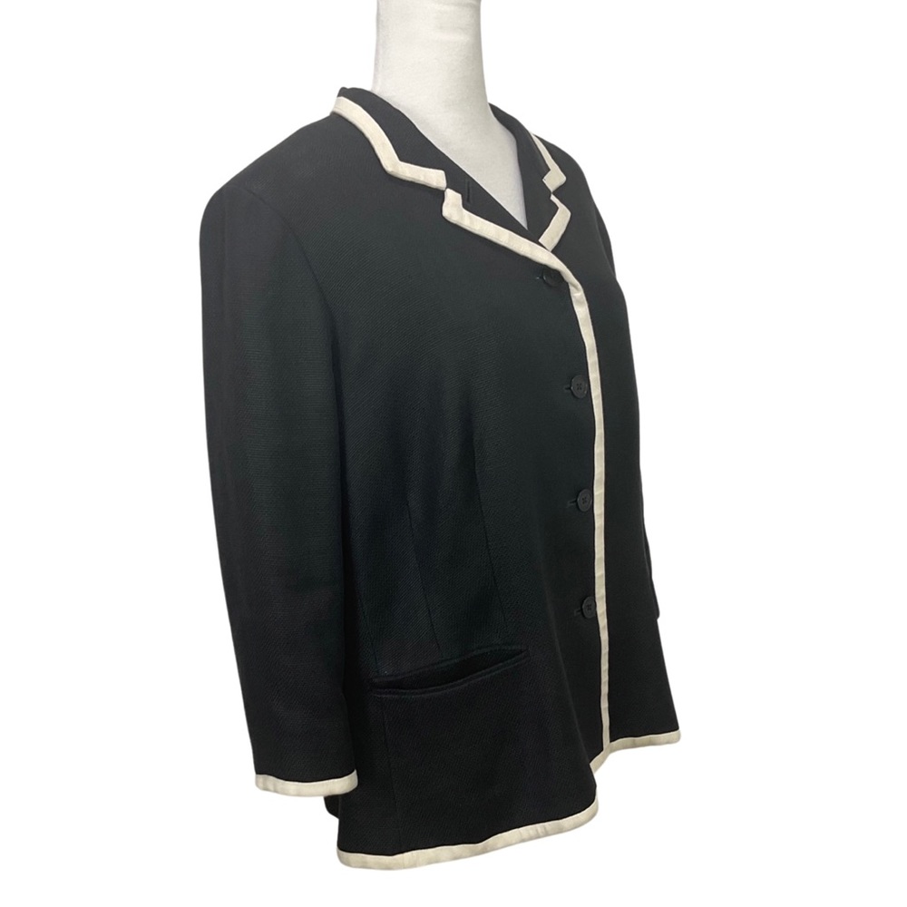 Lauren Ralph Lauren Black Linen Blazer Jacket Size 18W - Picture 4 of 7